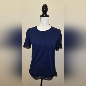 St. John's Bay Navy Lace Trim Tee